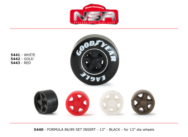 Felgeneinsatz für Formula 4Stück für 13mm Felge NSR 5440 Black